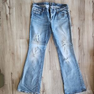 Women's Light Blue Distressed Jeans